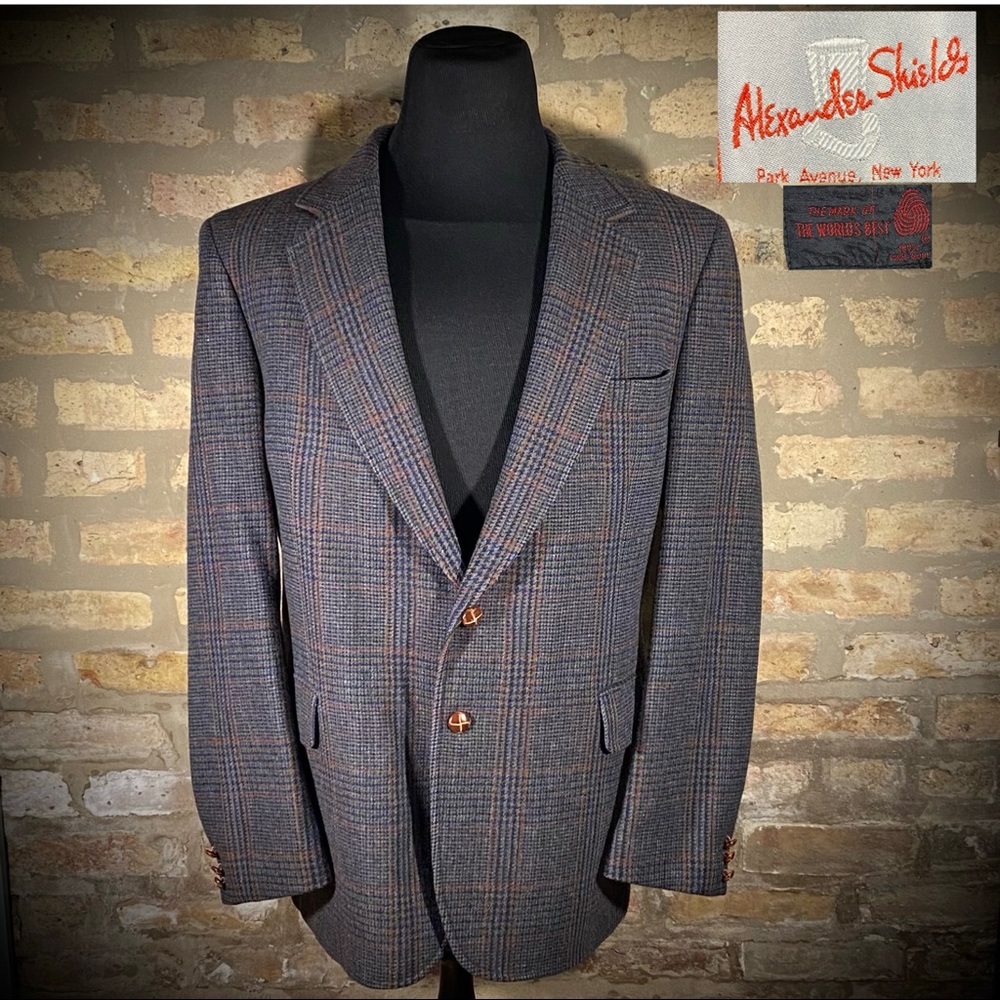 44R Alexander Shields Prince of wales Tweed Blazer Soort Coat Jacket